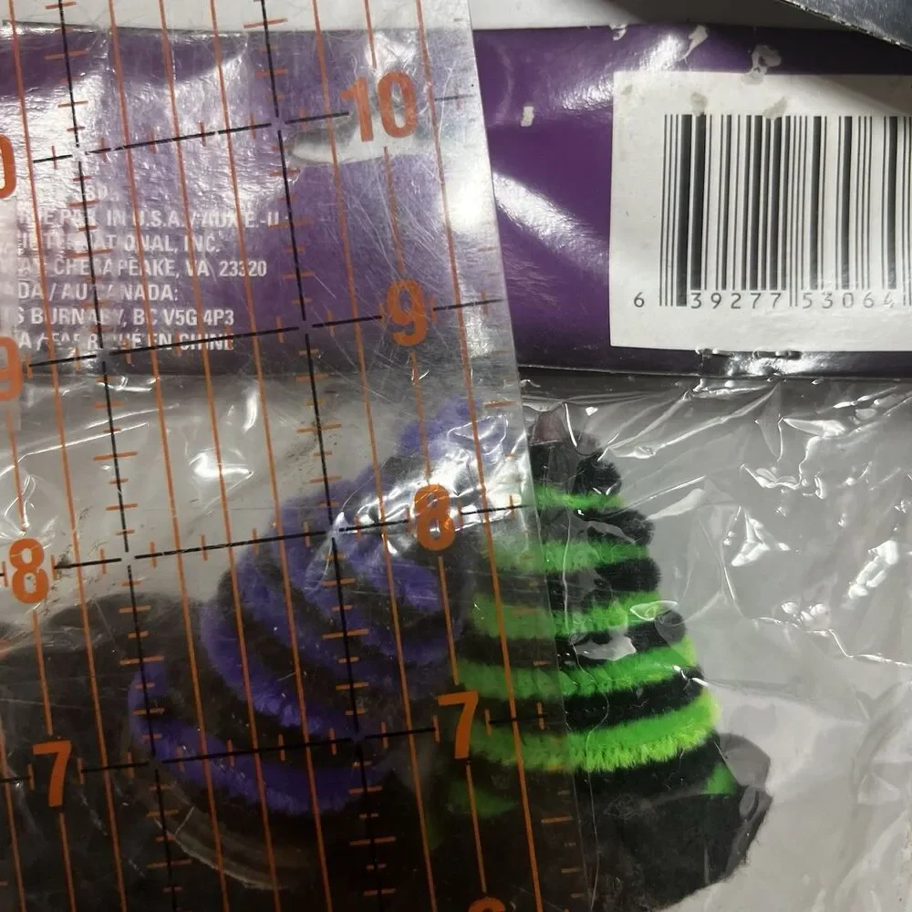 Lot of 3 Halloween Party Decor Skeleton Lantern, Fright Tape, Witch Hat Picks